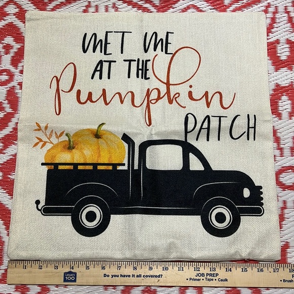 NWT set of 4 pillow covers. Zipper closure Fall Pumpkins Truck Autumn decor - Picture 3 of 8